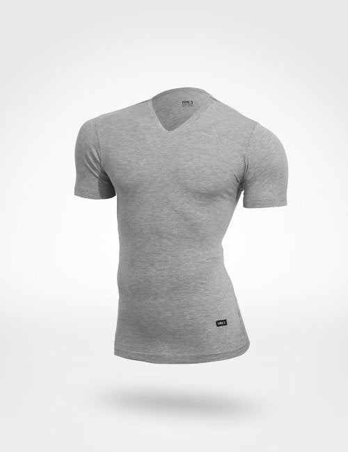 نص كم ليكرا رمادي رقبة سبعة