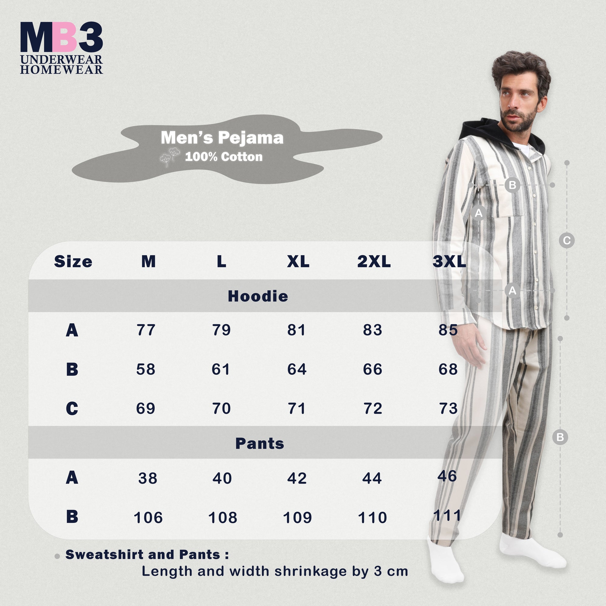 بيجاما رجالي شتوي كلاسيك - فييلا - كابيشو