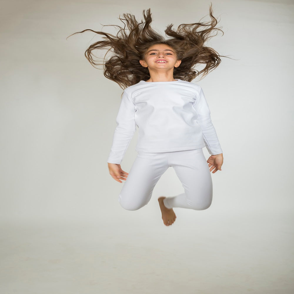 طقم دفاية بناتي - أبيض