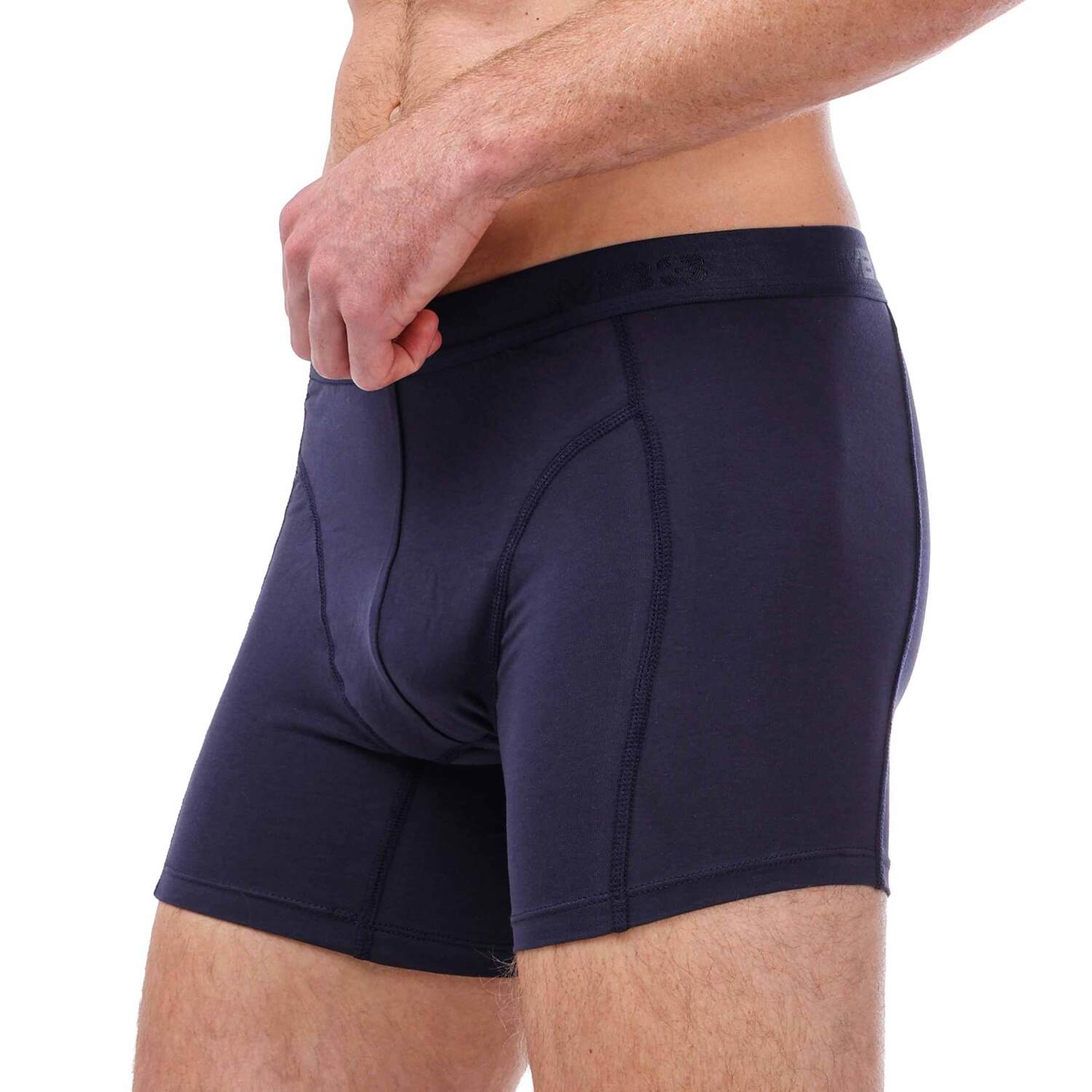 بوكسر ليكرا  رجالي - أستك خارجي -كحلي