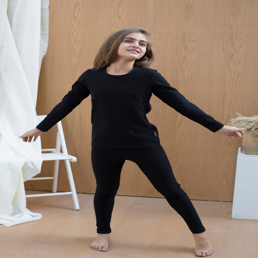 طقم دفاية بناتي - أسود