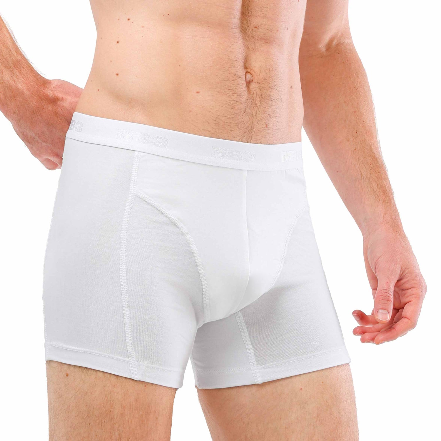 بوكسر ليكرا  رجالي - أستك خارجي - أبيض