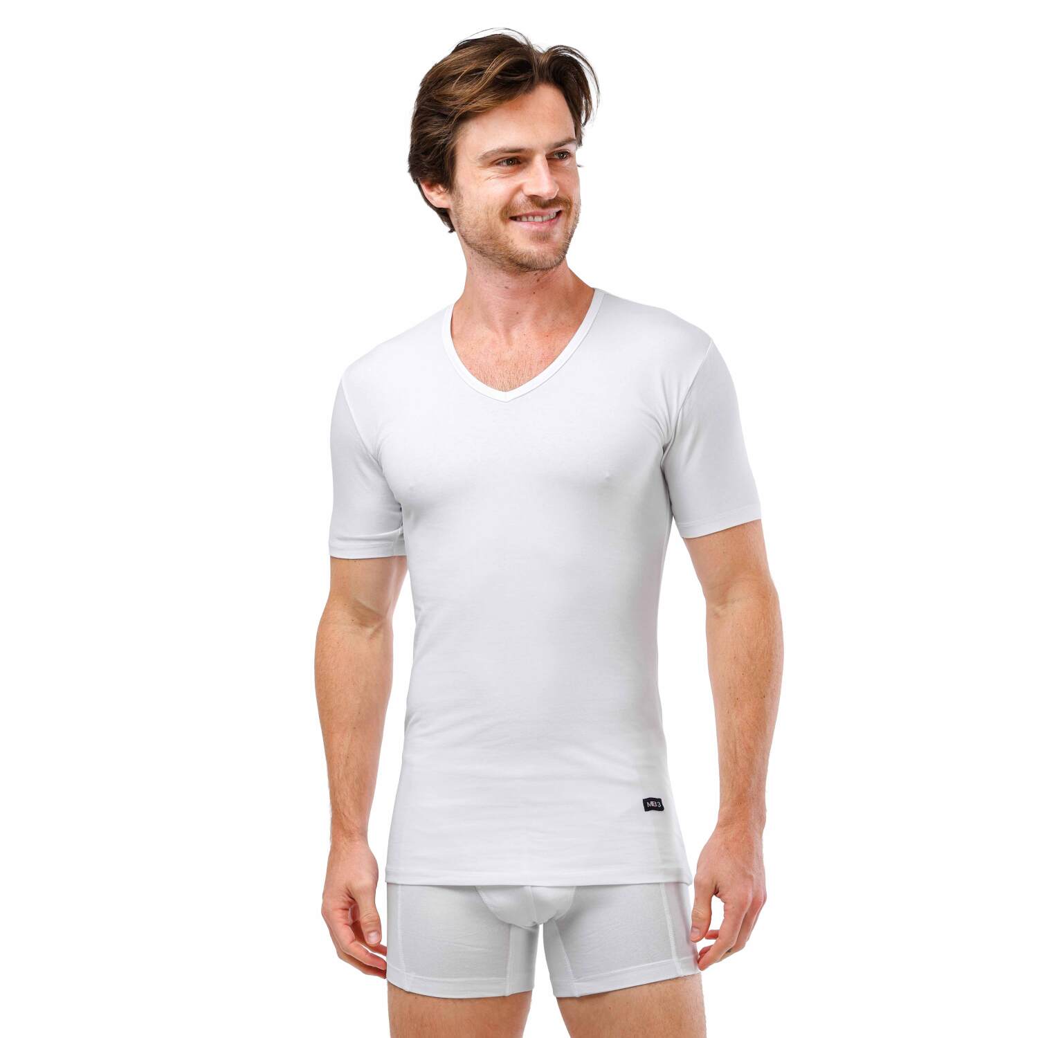 نص كم ليكرا أبيض رقبة سبعة