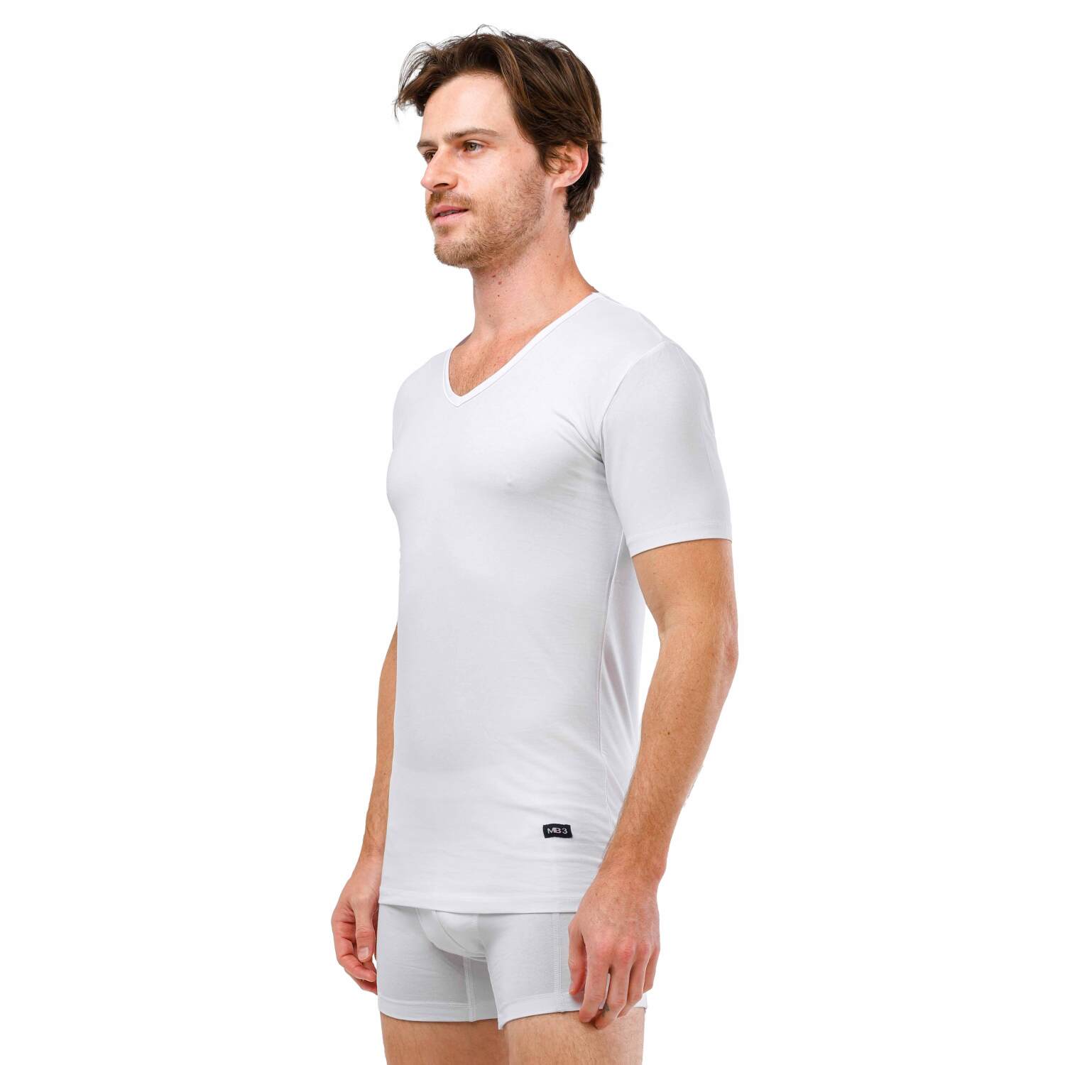 نص كم ليكرا أبيض رقبة سبعة