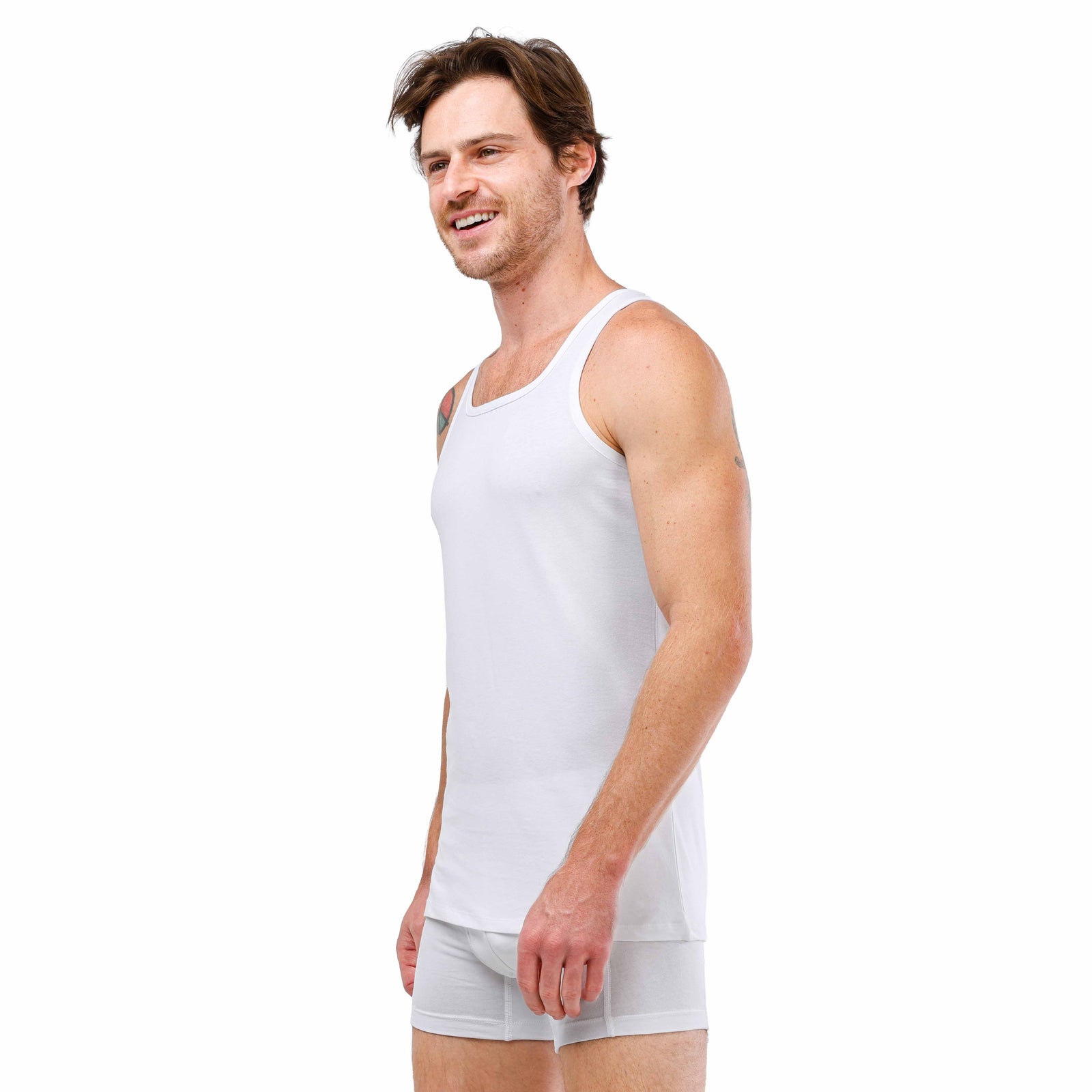 حمالة رجالي ليكرا براسولا   - أبيض