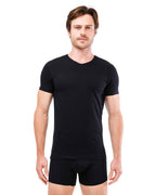 نص كم ليكرا أسود رقبة سبعة