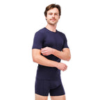 نص كم ليكرا كحلي رقبة راوند