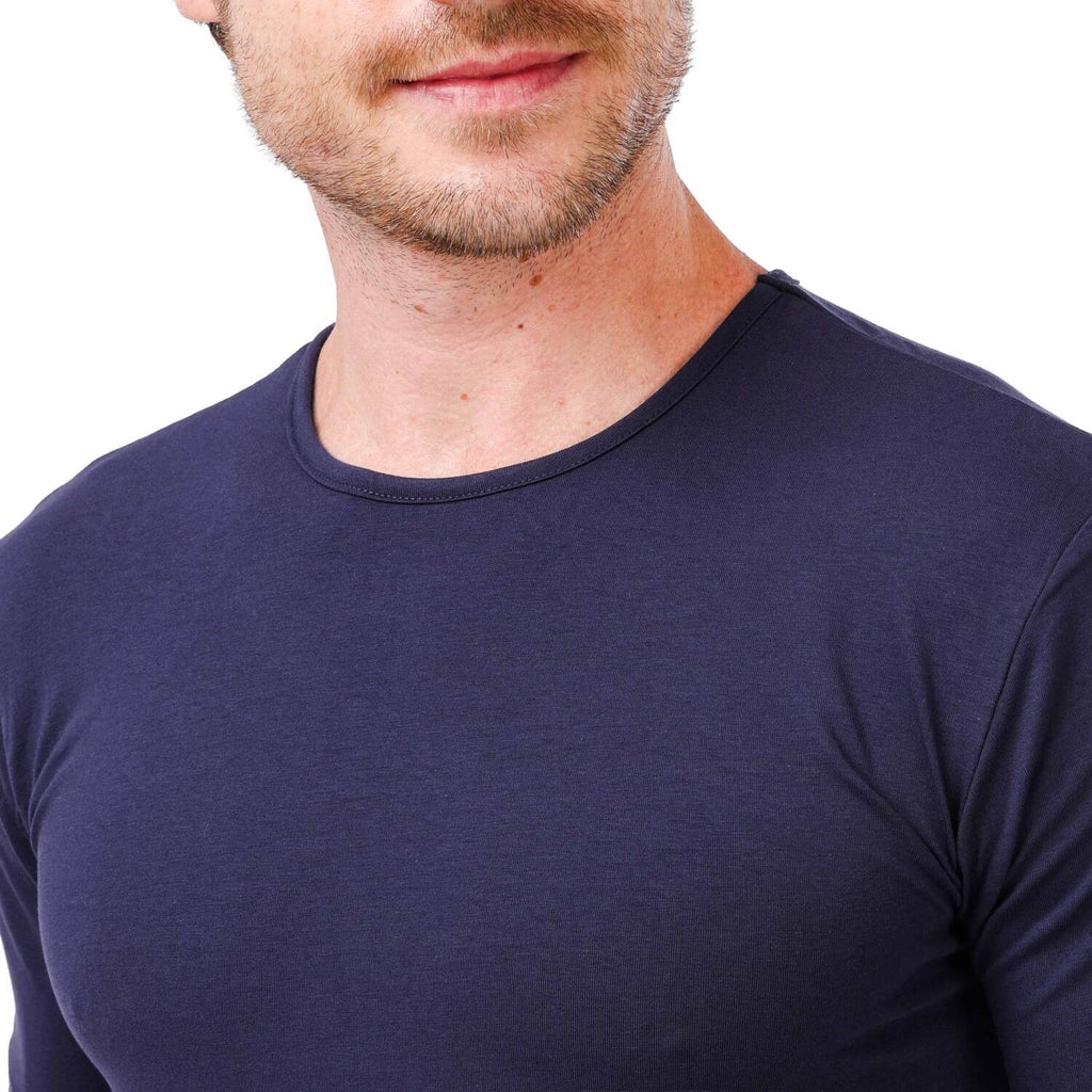 نص كم ليكرا كحلي رقبة راوند