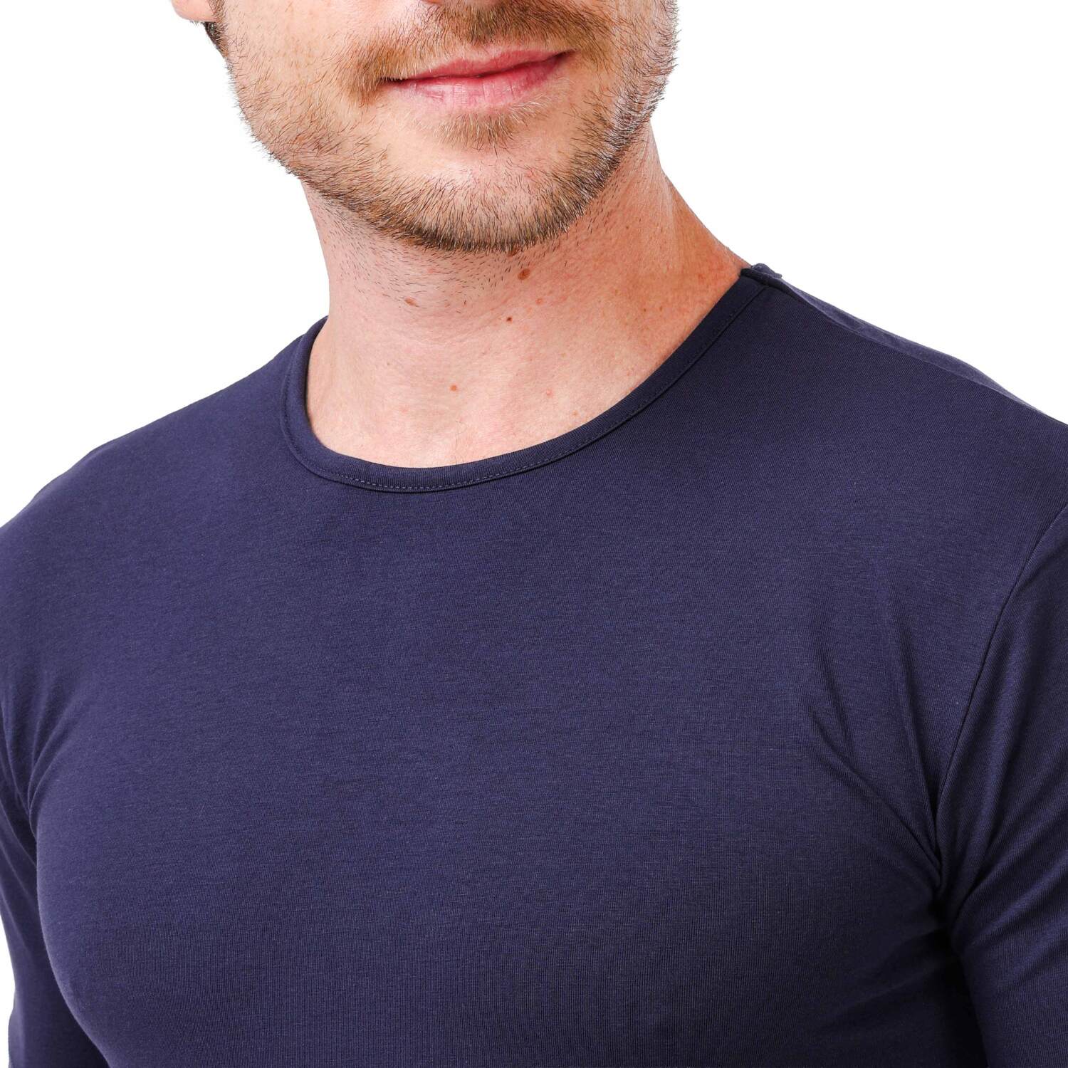 نص كم ليكرا كحلي رقبة راوند