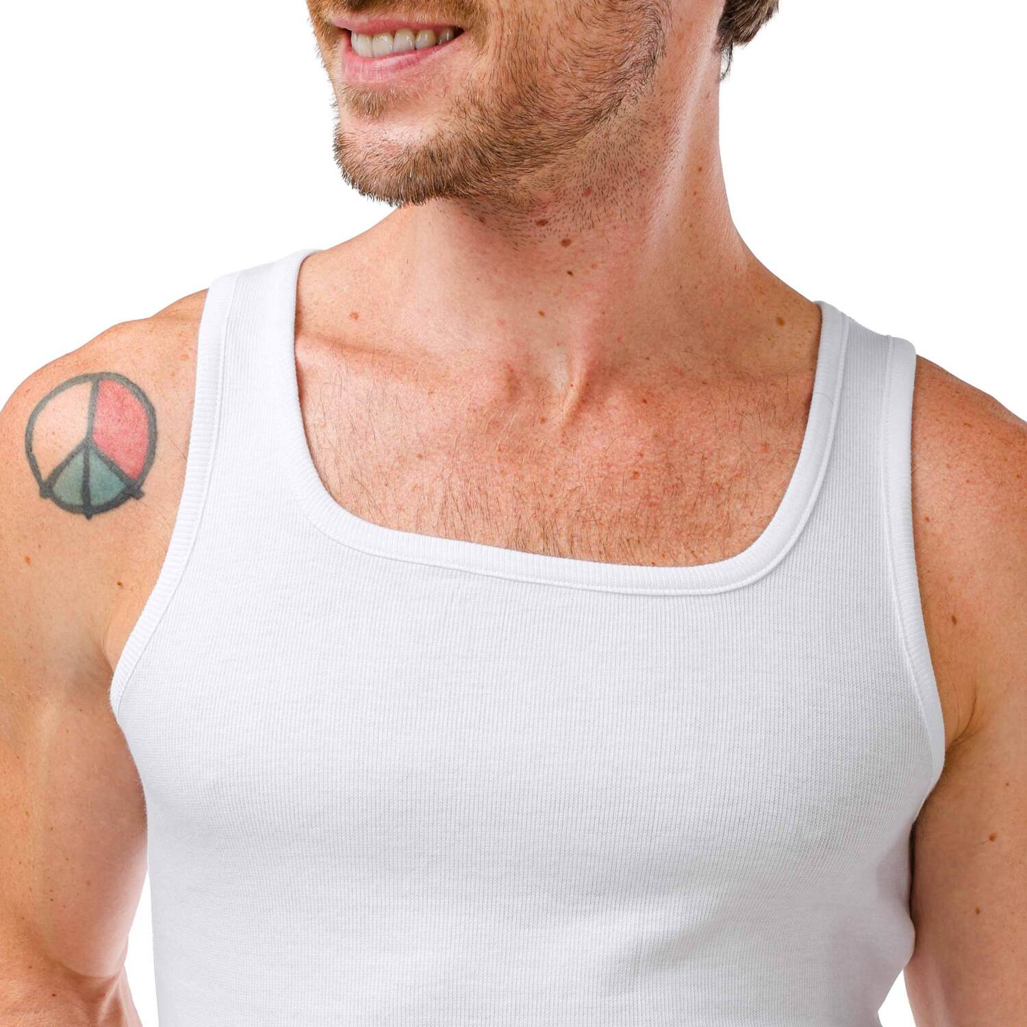 حمالة رجالي دربي ليكرا ( مضلعه ) - أبيض