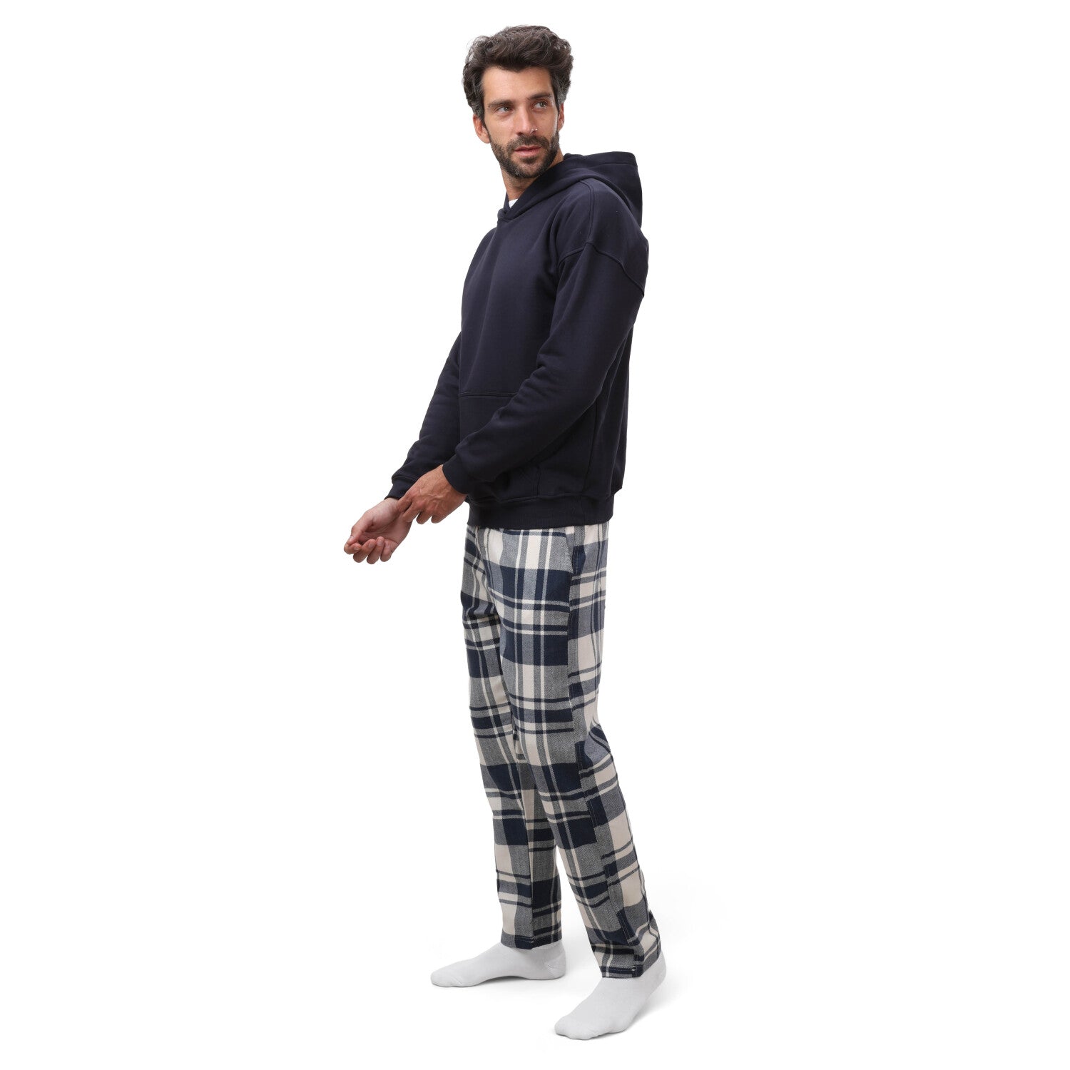 - بيجاما رجالي شتوي هودى - فييلا - كحلي