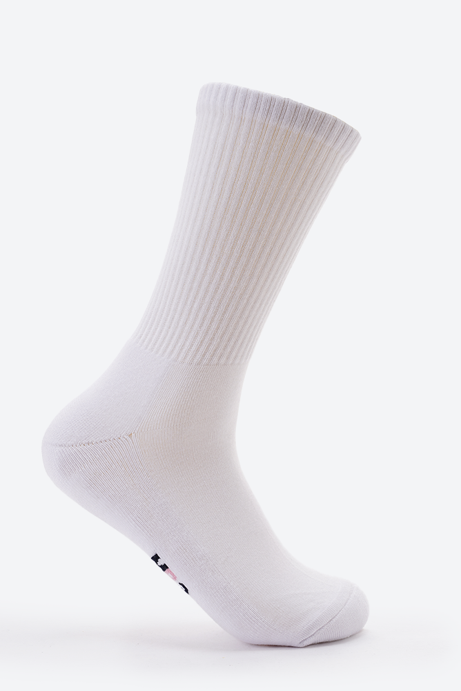 شراب رجالي ساق طويل - فوطة كاملة   - أبيض