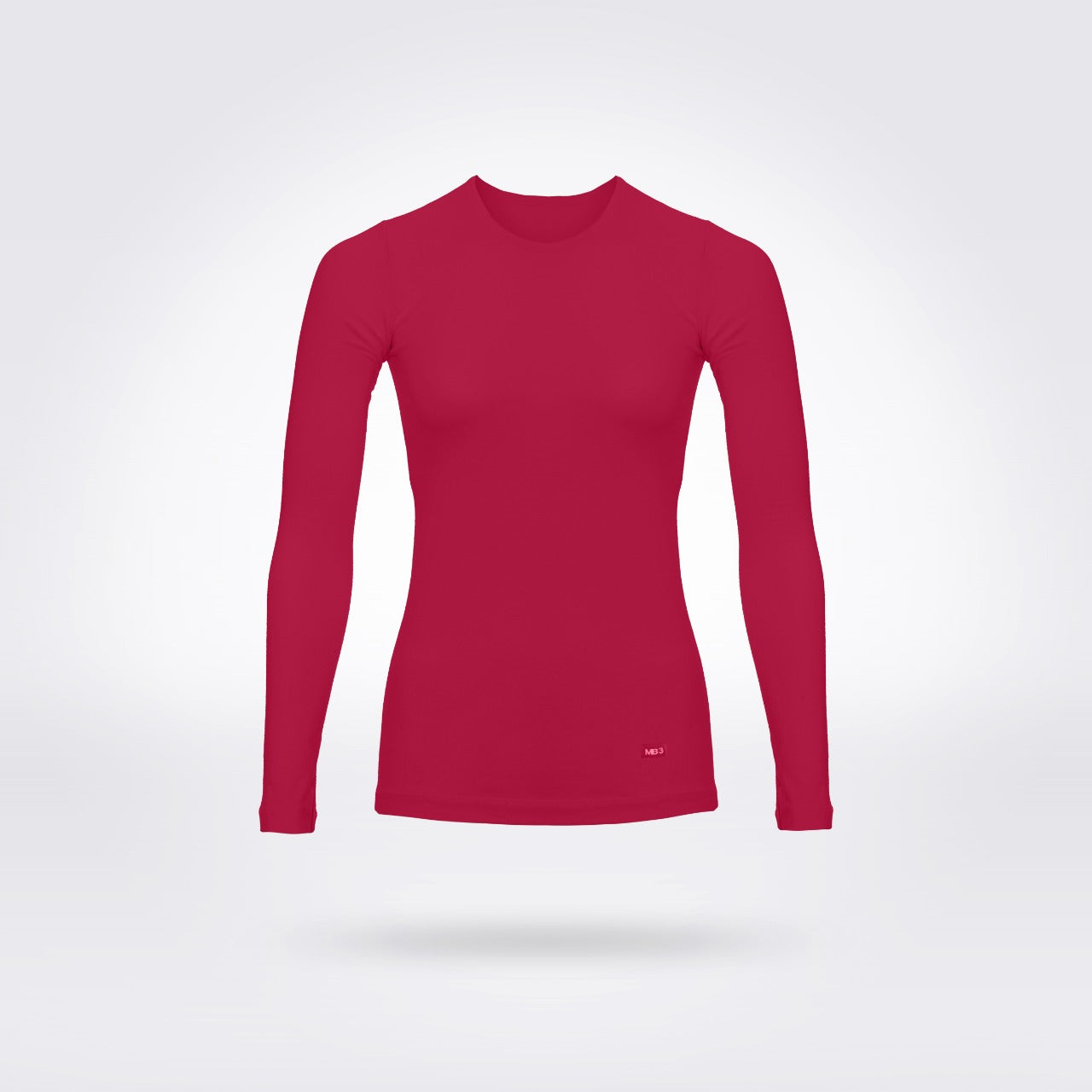 تيشرت نسائي ليكرا بأكمام طويلة - أحمر