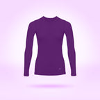 تيشرت نسائي ليكرا بأكمام طويلة - بنفسجي