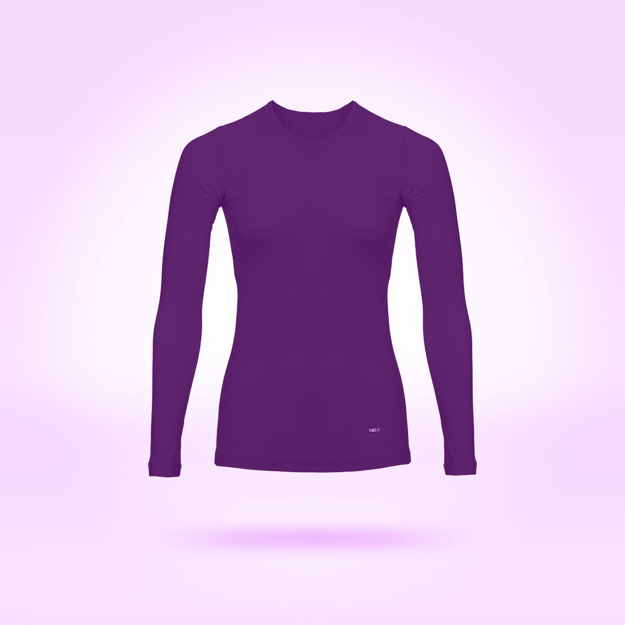 تيشرت نسائي ليكرا بأكمام طويلة - بنفسجي