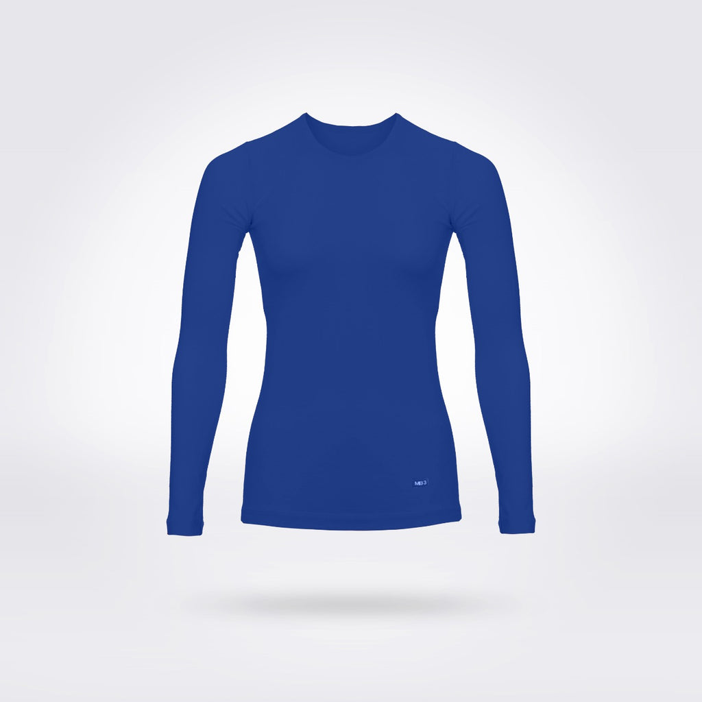 تيشرت نسائي ليكرا بأكمام طويلة - أزرق