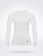 تيشرت نسائي ليكرا بأكمام طويلة - أبيض